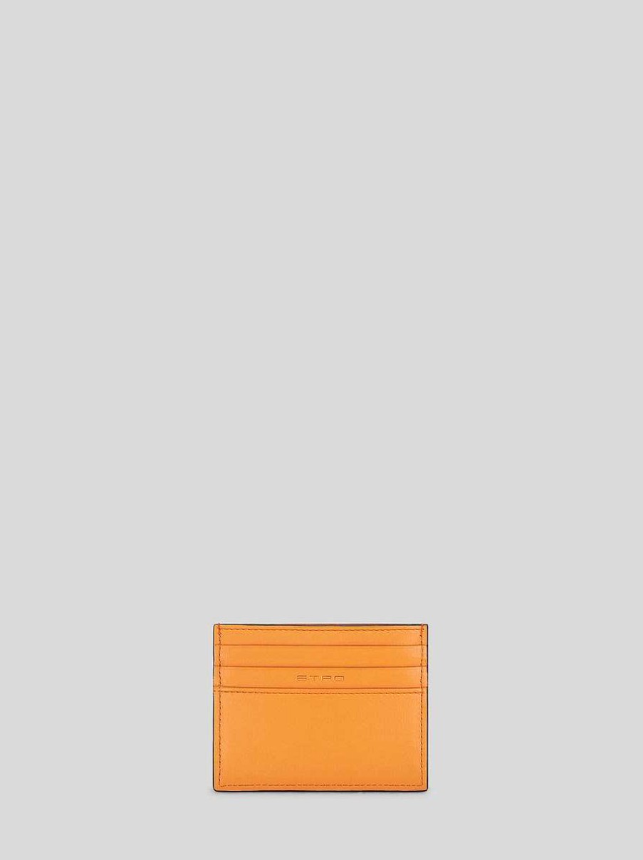 ETRO Portafogli E Porta Carte Di Credito | Porta Carte Di Credito In Pelle Con Pegaso Verde