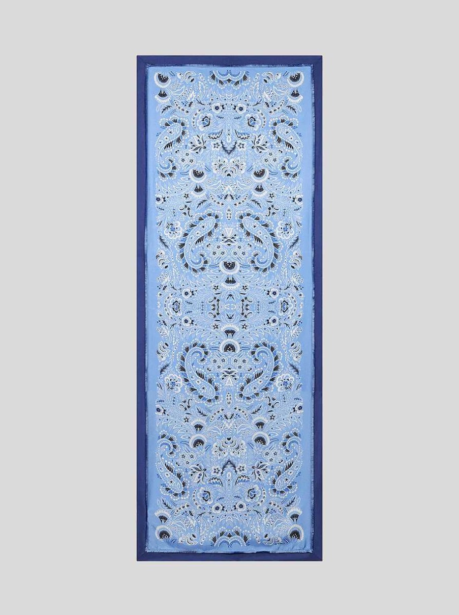 ETRO Sciarpe E Seta | Sciarpa In Twill Stampato Azzurro