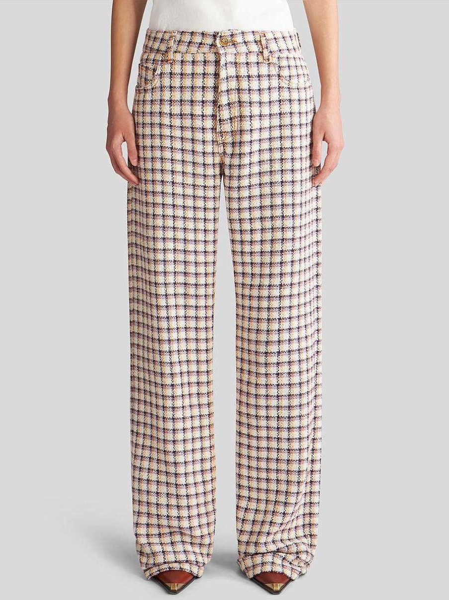 ETRO Pantaloni | Pantaloni Jacquard A Quadri Beige
