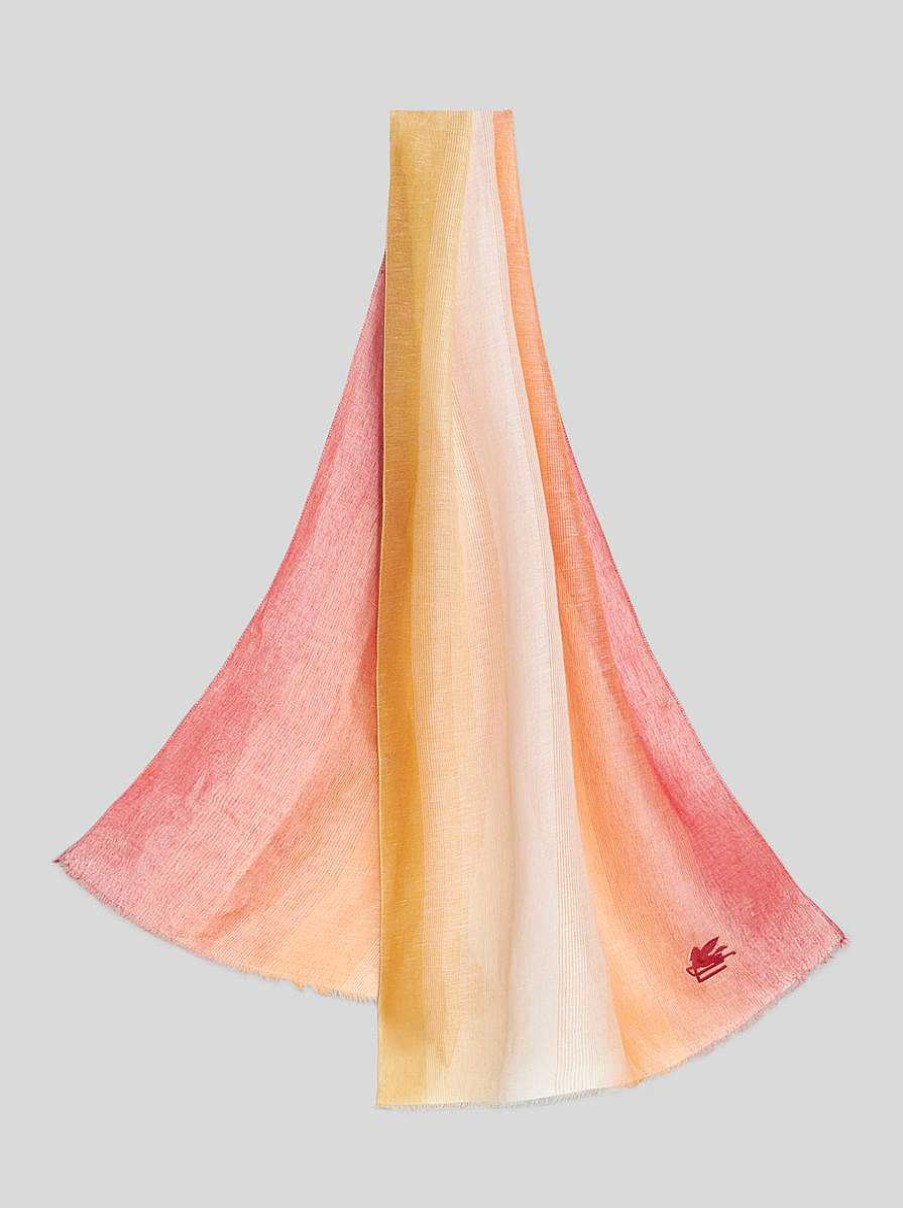 ETRO Sciarpe | Sciarpa In Misto Lino Rosa