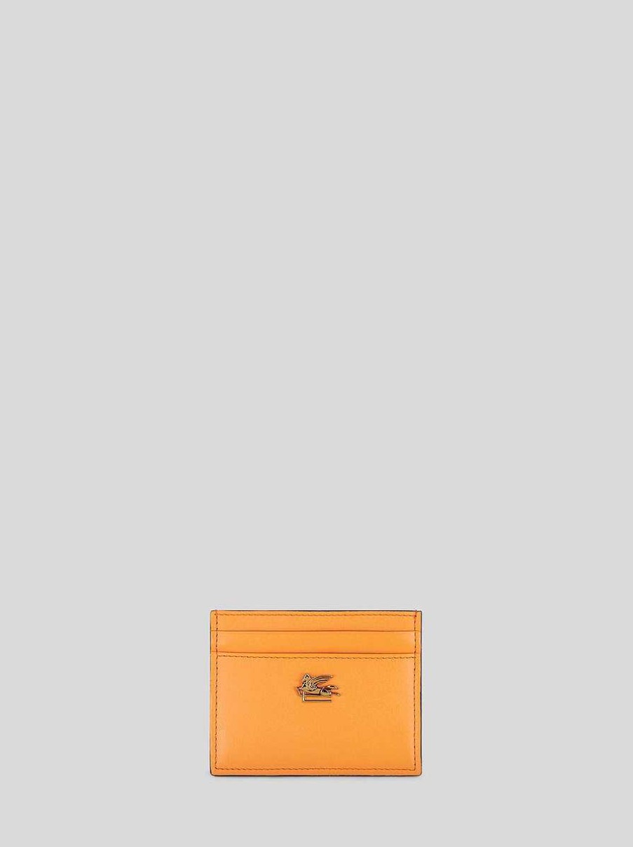 ETRO Portafogli E Porta Carte Di Credito | Porta Carte Di Credito In Pelle Con Pegaso Verde