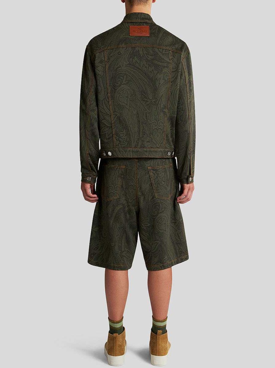 ETRO Denim | Giacca In Jacquard Con Motivi Cachemire Nero