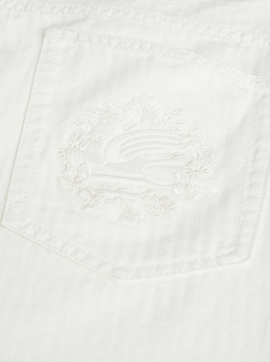 ETRO Denim | Jeans Larghi Con Ricamo Bianco