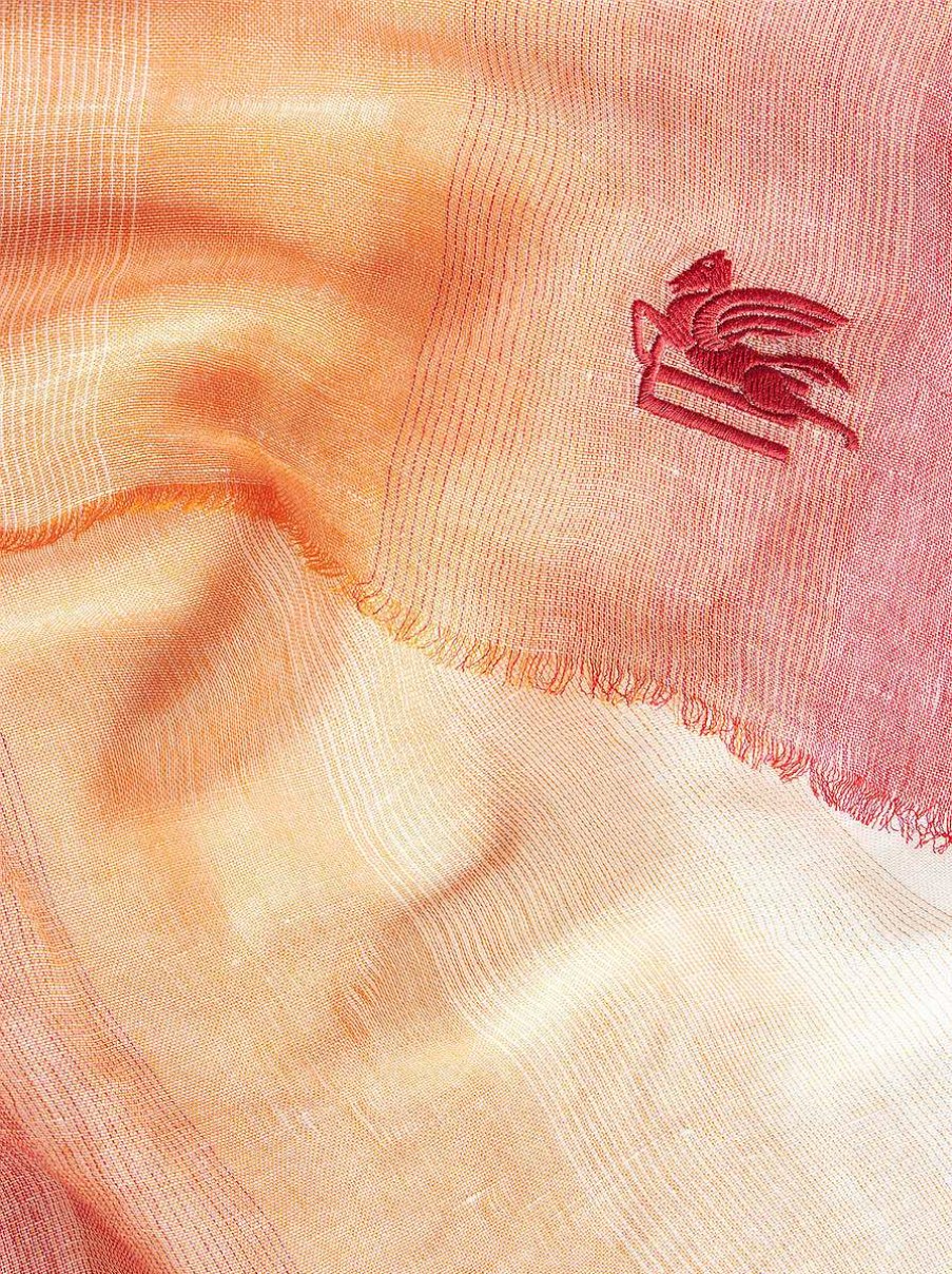 ETRO Sciarpe | Sciarpa In Misto Lino Rosa