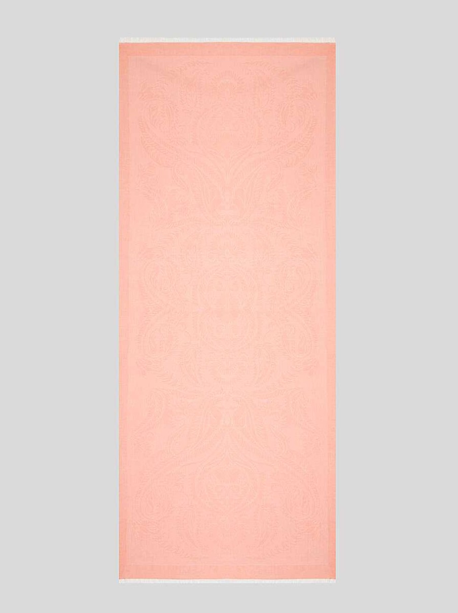 ETRO Sciarpe E Seta | Sciarpa In Cotone Jacquard Rosa