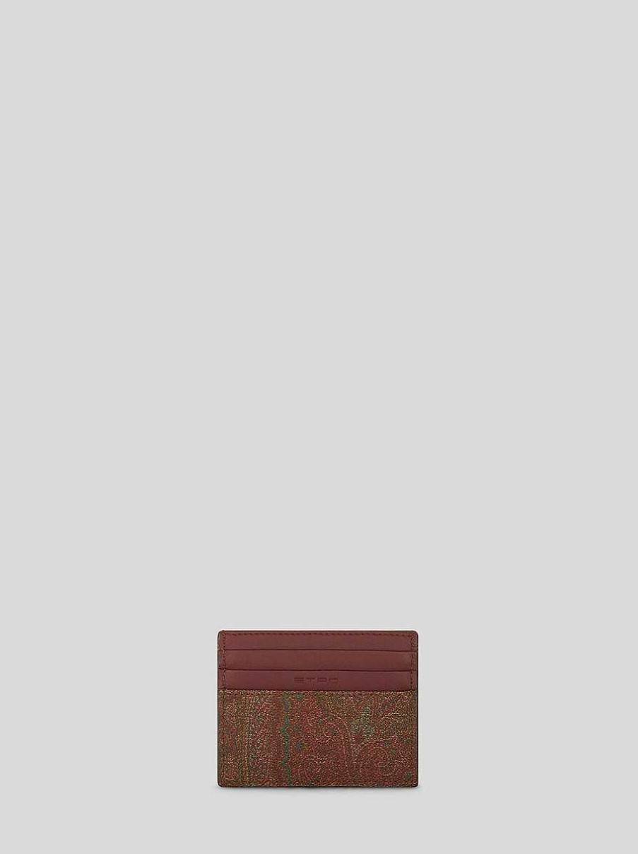 ETRO Portafogli E Porta Carte Di Credito | Porta Carte Paisley Rosso