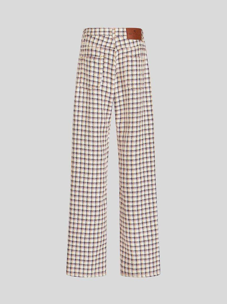 ETRO Pantaloni | Pantaloni Jacquard A Quadri Beige