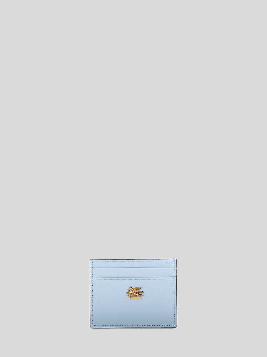 ETRO Portafogli E Porta Carte Di Credito | Porta Carte Di Credito In Pelle Con Pegaso Verde