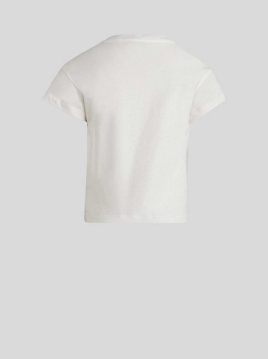 ETRO Topwear | T-Shirt Da Bambino Con Ricami Floreali E Paisley Bianco