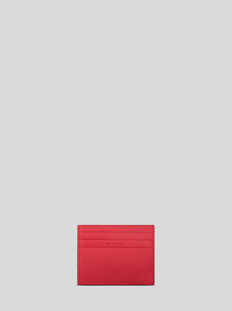 ETRO Portafogli E Porta Carte Di Credito | Porta Carte Di Credito In Pelle Con Pegaso Nero